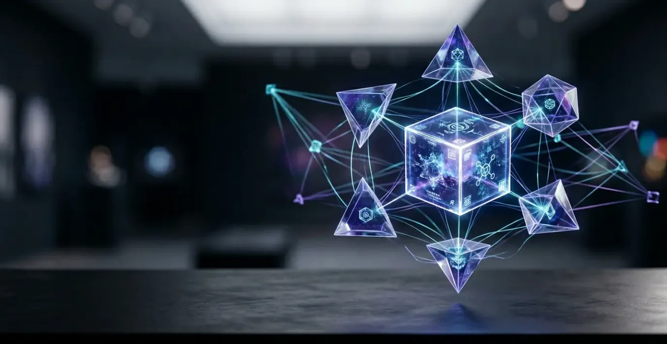 Artiste numérique certifiant l'authenticité d'une œuvre grâce à la technologie blockchain