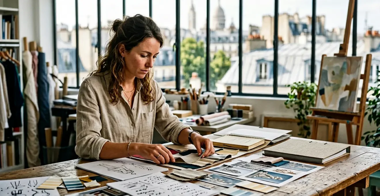 Artiste préparant son dossier de candidature pour une résidence artistique à Paris