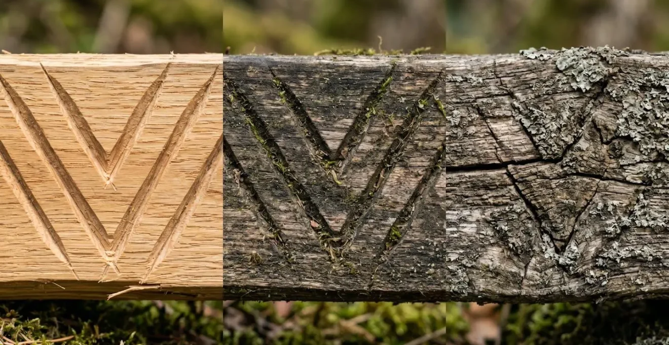 Représentation symbolique du passage du temps à travers la transformation d'un élément naturel