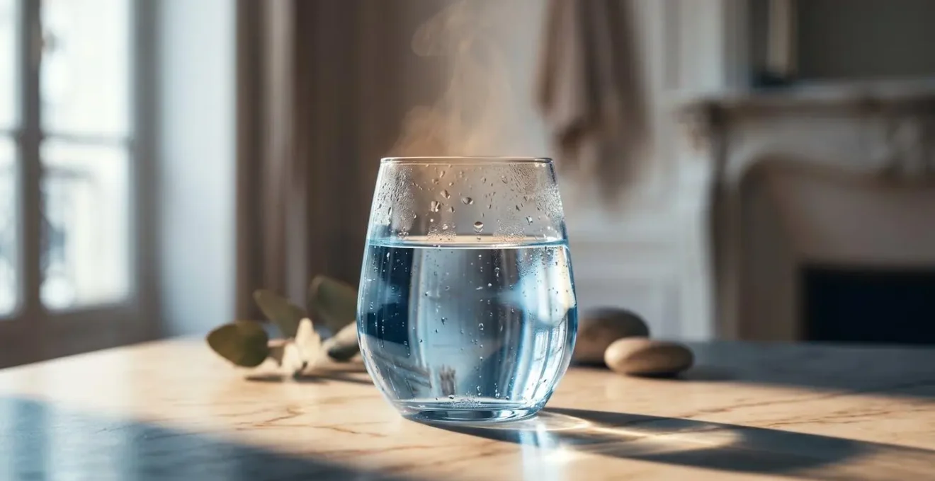 Représentation d'une hydratation optimale à température corporelle pour la santé vocale