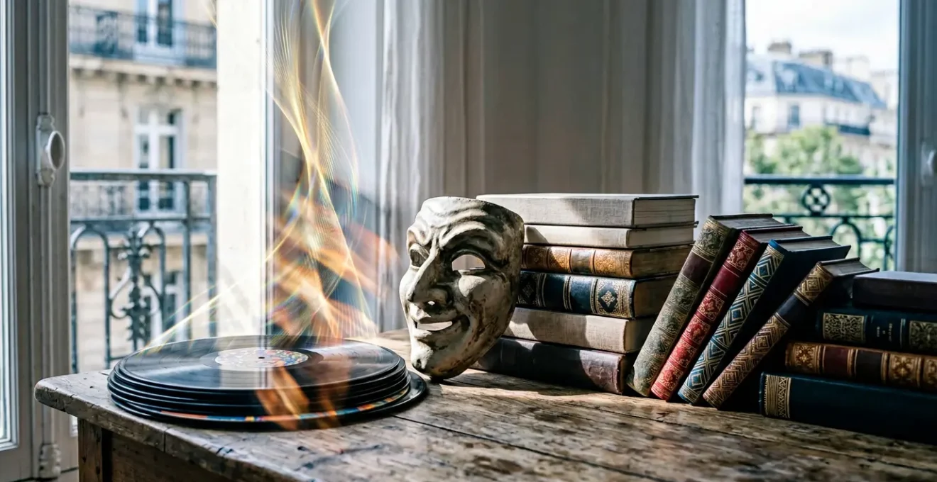 Symboles visuels de la culture française dans un paysage urbain contemporain