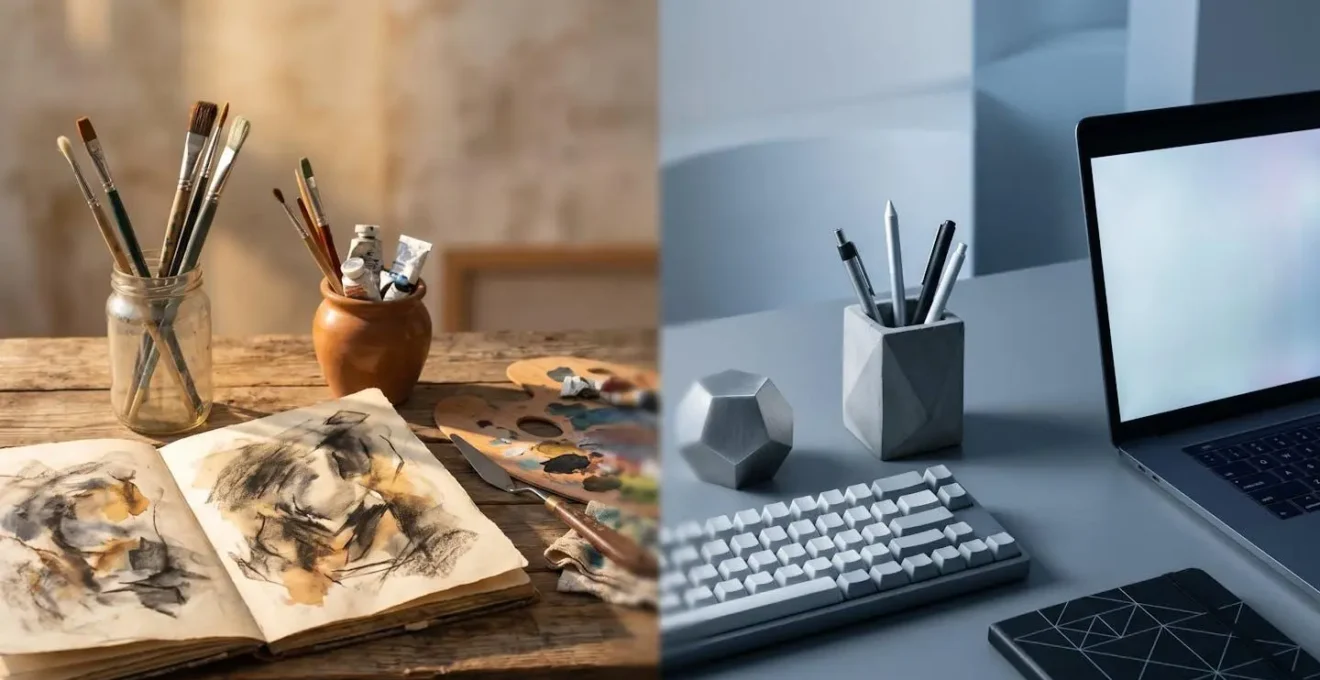 Représentation symbolique de l'alternance entre temps de recherche artistique et sprints de production technique