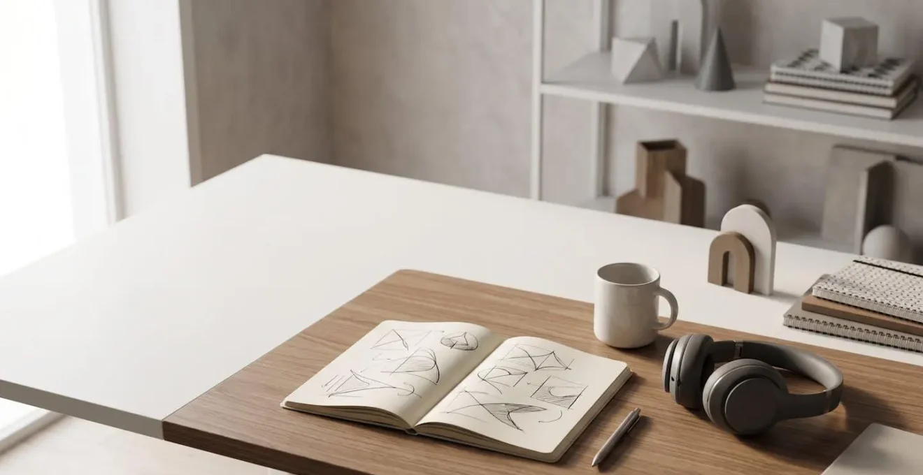 Espace de travail minimaliste montrant l'alternance entre communication synchrone et asynchrone