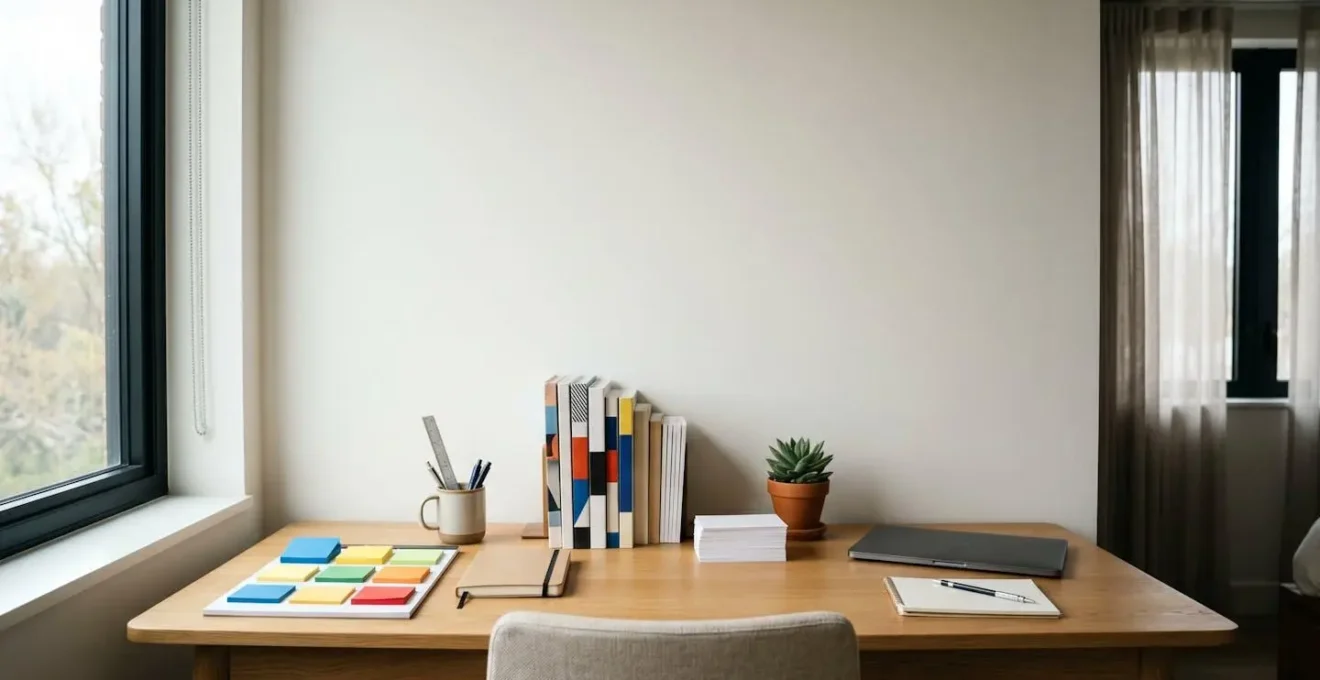 Espace de travail organisé pour la préparation intensive d'un concours académique